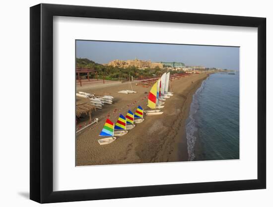 Aerial View of Sailboats on the Beach, Belek, Antalya, Turkey-Ali Kabas-Framed Photographic Print