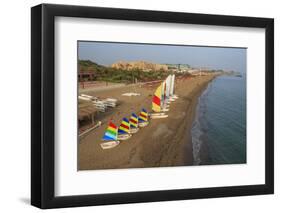 Aerial View of Sailboats on the Beach, Belek, Antalya, Turkey-Ali Kabas-Framed Photographic Print