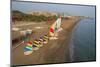 Aerial View of Sailboats on the Beach, Belek, Antalya, Turkey-Ali Kabas-Mounted Photographic Print