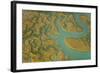 Aerial View of Saltmarsh Landscape, Abbotts Hall Farm Nature Reserve, Essex, England, UK-Terry Whittaker-Framed Photographic Print