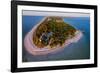 Aerial view of Sanibel Island Lighthouse, Sanibel Island, Lee County, Florida, USA-null-Framed Photographic Print