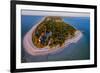 Aerial view of Sanibel Island Lighthouse, Sanibel Island, Lee County, Florida, USA-null-Framed Premium Photographic Print