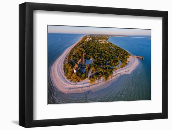 Aerial view of Sanibel Island Lighthouse, Sanibel Island, Lee County, Florida, USA-null-Framed Photographic Print