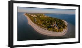 Aerial view of Sanibel Island Lighthouse, Sanibel Island, Lee County, Florida, USA-null-Framed Photographic Print