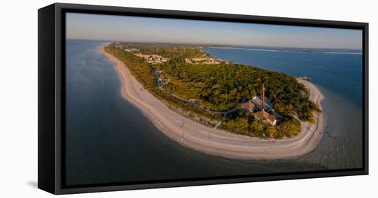 Aerial view of Sanibel Island Lighthouse, Sanibel Island, Lee County, Florida, USA-null-Framed Stretched Canvas