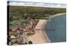 Aerial View of Santa Cruz Beach and Pier, California-null-Stretched Canvas