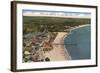 Aerial View of Santa Cruz Beach and Pier, California-null-Framed Art Print