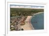 Aerial View of Santa Cruz Beach and Pier, California-null-Framed Premium Giclee Print