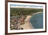 Aerial View of Santa Cruz Beach and Pier, California-null-Framed Premium Giclee Print