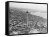 Aerial View of Seattle and Space Needle, 1962-null-Framed Stretched Canvas