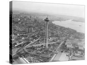 Aerial View of Seattle and Space Needle, 1962-null-Stretched Canvas