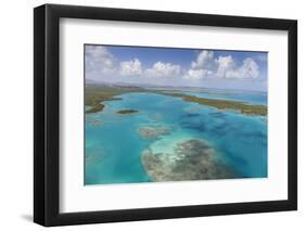 Aerial View of Sections of Reef Scattered Along the Rugged Coastline of Antigua-Roberto Moiola-Framed Photographic Print