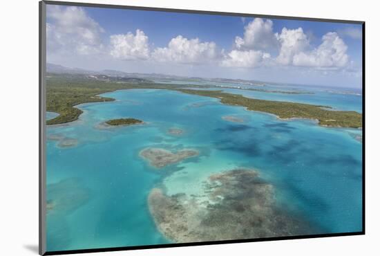 Aerial View of Sections of Reef Scattered Along the Rugged Coastline of Antigua-Roberto Moiola-Mounted Photographic Print