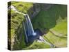 Aerial View of Seljalandsfoss, Seljaland, Iceland-Peter Adams-Stretched Canvas