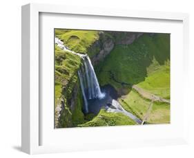 Aerial View of Seljalandsfoss, Seljaland, Iceland-Peter Adams-Framed Photographic Print