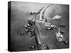 Aerial View of Ships Building a Dyke-null-Stretched Canvas