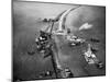 Aerial View of Ships Building a Dyke-null-Mounted Photographic Print