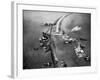 Aerial View of Ships Building a Dyke-null-Framed Photographic Print