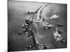 Aerial View of Ships Building a Dyke-null-Mounted Photographic Print