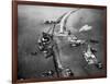 Aerial View of Ships Building a Dyke-null-Framed Photographic Print