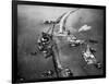 Aerial View of Ships Building a Dyke-null-Framed Photographic Print