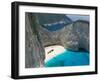 Aerial View of Shipwreck Beach, Zakynthos, Ionian Islands, Greece-Walter Bibikow-Framed Photographic Print