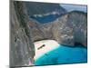 Aerial View of Shipwreck Beach, Zakynthos, Ionian Islands, Greece-Walter Bibikow-Mounted Photographic Print