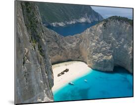 Aerial View of Shipwreck Beach, Zakynthos, Ionian Islands, Greece-Walter Bibikow-Mounted Photographic Print