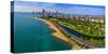 Aerial view of shoreline and Lincoln Park lagoon, Chicago, Cook County, Illinois, USA-null-Stretched Canvas