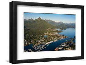 Aerial view of Sitka, Baranof Island, Alexander Archipelago, Southeast Alaska, USA-Mark A Johnson-Framed Photographic Print