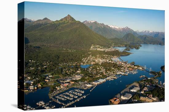 Aerial view of Sitka, Baranof Island, Alexander Archipelago, Southeast Alaska, USA-Mark A Johnson-Stretched Canvas