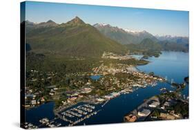 Aerial view of Sitka, Baranof Island, Alexander Archipelago, Southeast Alaska, USA-Mark A Johnson-Stretched Canvas