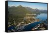 Aerial view of Sitka, Baranof Island, Alexander Archipelago, Southeast Alaska, USA-Mark A Johnson-Framed Stretched Canvas