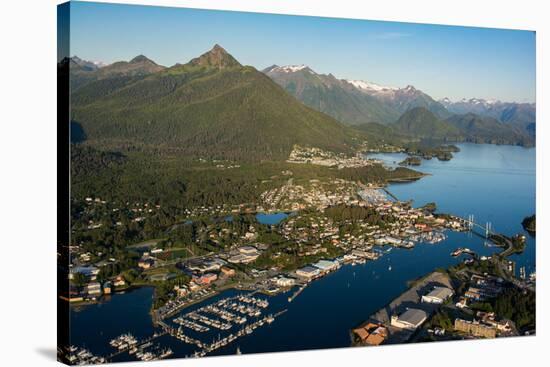 Aerial view of Sitka, Baranof Island, Alexander Archipelago, Southeast Alaska, USA-Mark A Johnson-Stretched Canvas