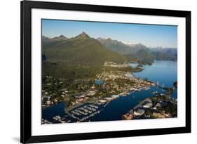 Aerial view of Sitka, Baranof Island, Alexander Archipelago, Southeast Alaska, USA-Mark A Johnson-Framed Photographic Print