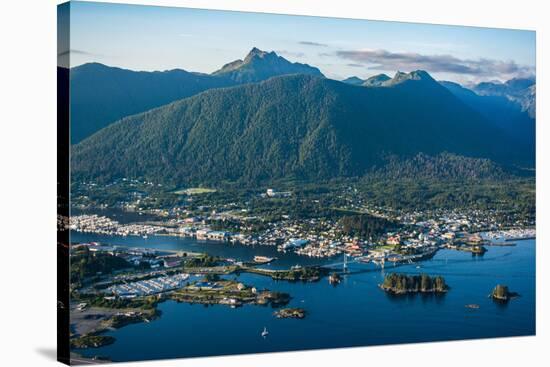 Aerial view of Sitka, Baranof Island, Alexander Archipelago, Southeast Alaska, USA-Mark A Johnson-Stretched Canvas