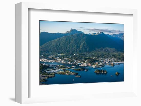 Aerial view of Sitka, Baranof Island, Alexander Archipelago, Southeast Alaska, USA-Mark A Johnson-Framed Photographic Print