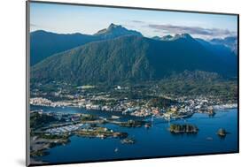 Aerial view of Sitka, Baranof Island, Alexander Archipelago, Southeast Alaska, USA-Mark A Johnson-Mounted Photographic Print