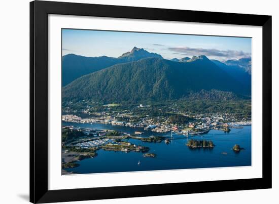 Aerial view of Sitka, Baranof Island, Alexander Archipelago, Southeast Alaska, USA-Mark A Johnson-Framed Photographic Print