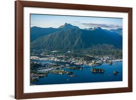 Aerial view of Sitka, Baranof Island, Alexander Archipelago, Southeast Alaska, USA-Mark A Johnson-Framed Photographic Print