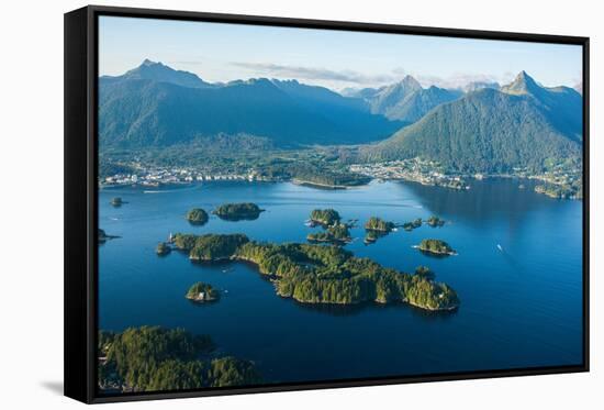 Aerial view of Sitka, Baranof Island, Alexander Archipelago, Southeast Alaska, USA-Mark A Johnson-Framed Stretched Canvas