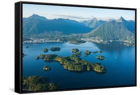 Aerial view of Sitka, Baranof Island, Alexander Archipelago, Southeast Alaska, USA-Mark A Johnson-Framed Stretched Canvas