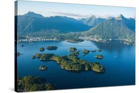 Aerial view of Sitka, Baranof Island, Alexander Archipelago, Southeast Alaska, USA-Mark A Johnson-Stretched Canvas