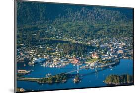 Aerial view of Sitka, Baranof Island, Alexander Archipelago, Southeast Alaska, USA-Mark A Johnson-Mounted Photographic Print