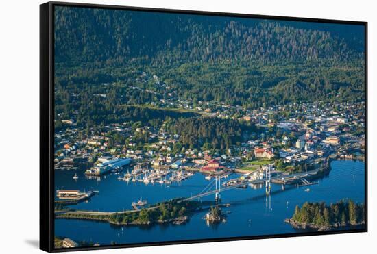 Aerial view of Sitka, Baranof Island, Alexander Archipelago, Southeast Alaska, USA-Mark A Johnson-Framed Stretched Canvas