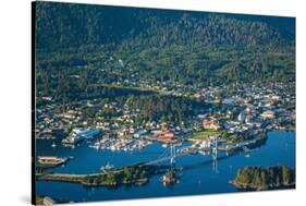 Aerial view of Sitka, Baranof Island, Alexander Archipelago, Southeast Alaska, USA-Mark A Johnson-Stretched Canvas