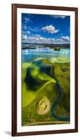 Aerial view of Skutustadagigar Pseudocrater, Lake Myvatn, Iceland. The craters were formed by st...-null-Framed Photographic Print
