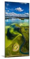 Aerial view of Skutustadagigar Pseudocrater, Lake Myvatn, Iceland. The craters were formed by st...-null-Mounted Photographic Print