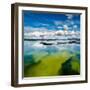 Aerial view of Skutustadagigar Pseudocrater, Lake Myvatn, Iceland. The craters were formed by st...-null-Framed Photographic Print