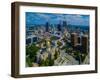 Aerial view of skyline and Georgia State Capitol Building in Atlanta, Georgia, USA-null-Framed Photographic Print